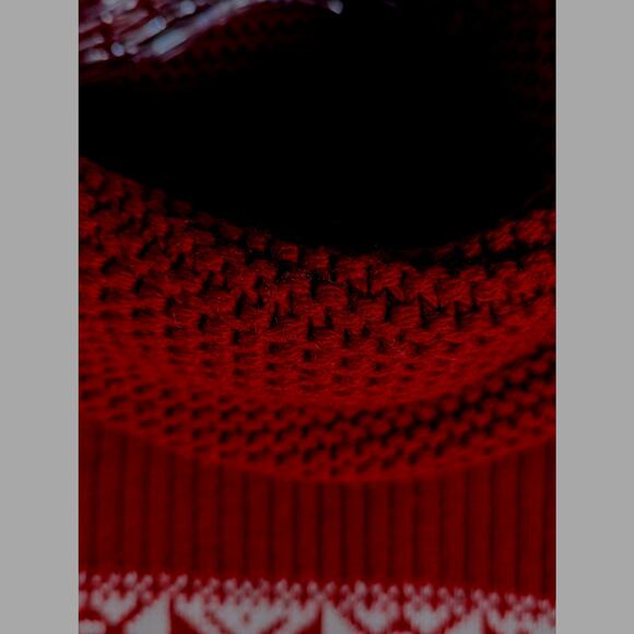 Moda International Cowl kneck sweater snowflake pattern knit wool blend Sz XL - Picture 4 of 11